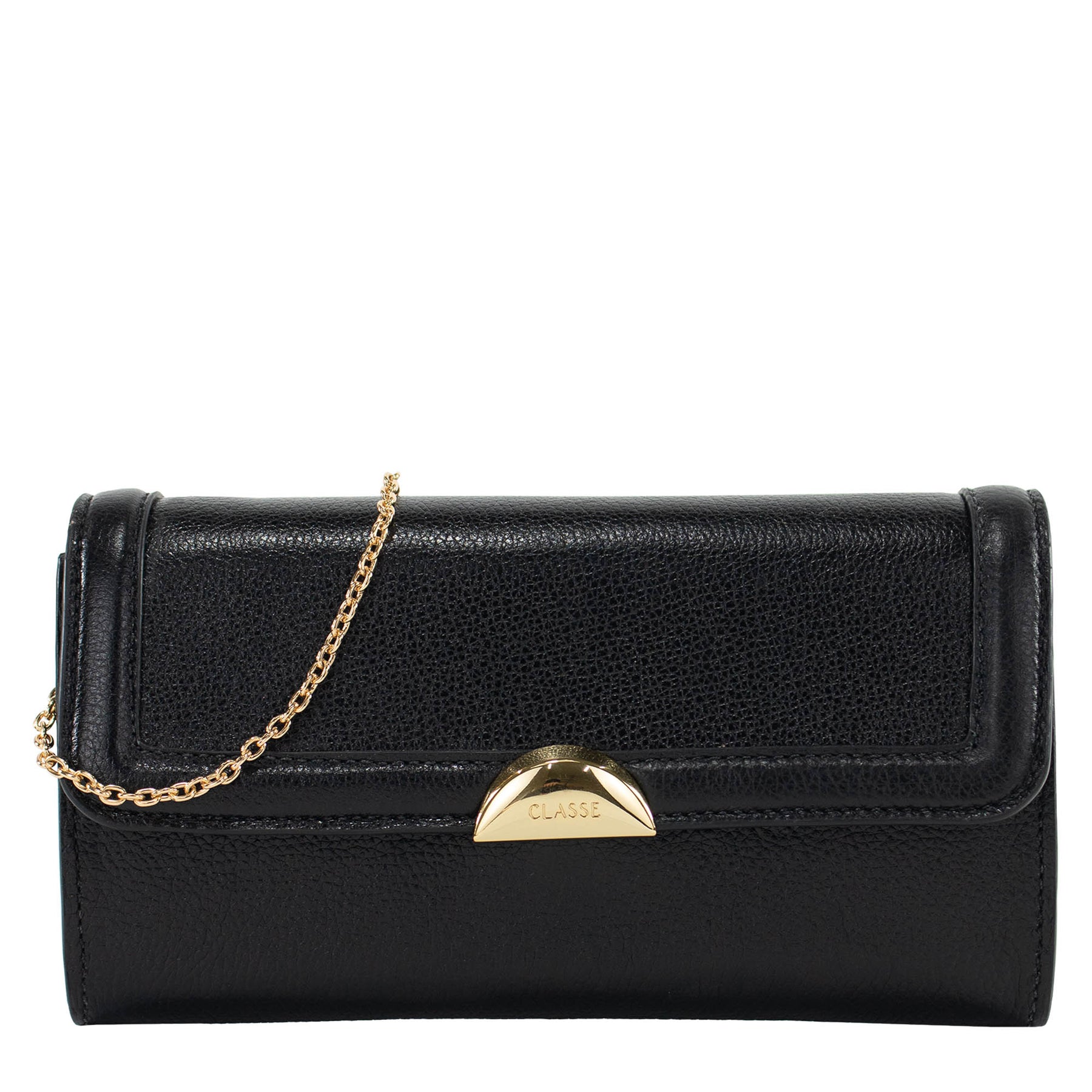 Bolsa de couro Crossbody Lídia - Preto
