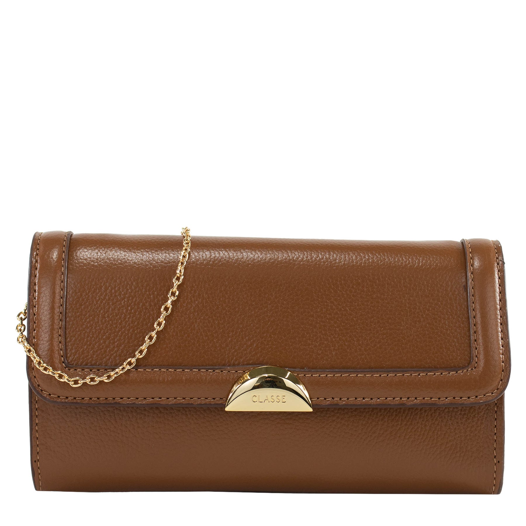 Bolsa de couro Crossbody Lídia - Nocciola