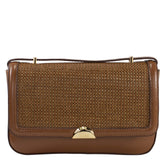 Bolsa de Couro Tiracolo Lídia - Tramado Nocciola