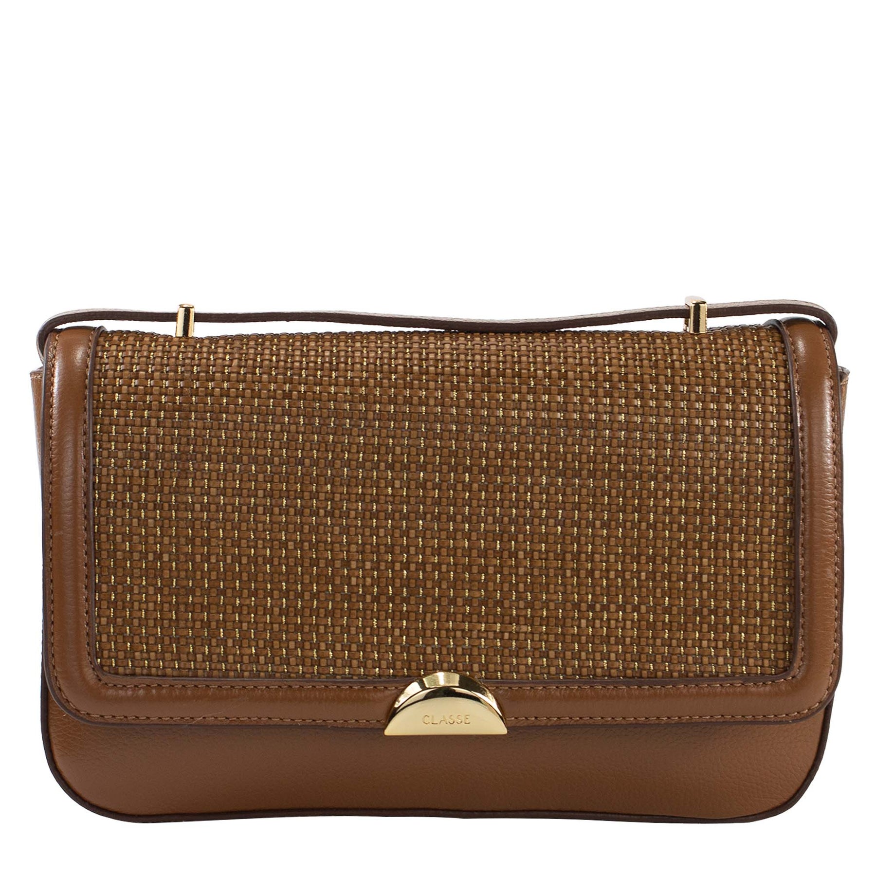 Bolsa de Couro Tiracolo Lídia - Tramado Nocciola