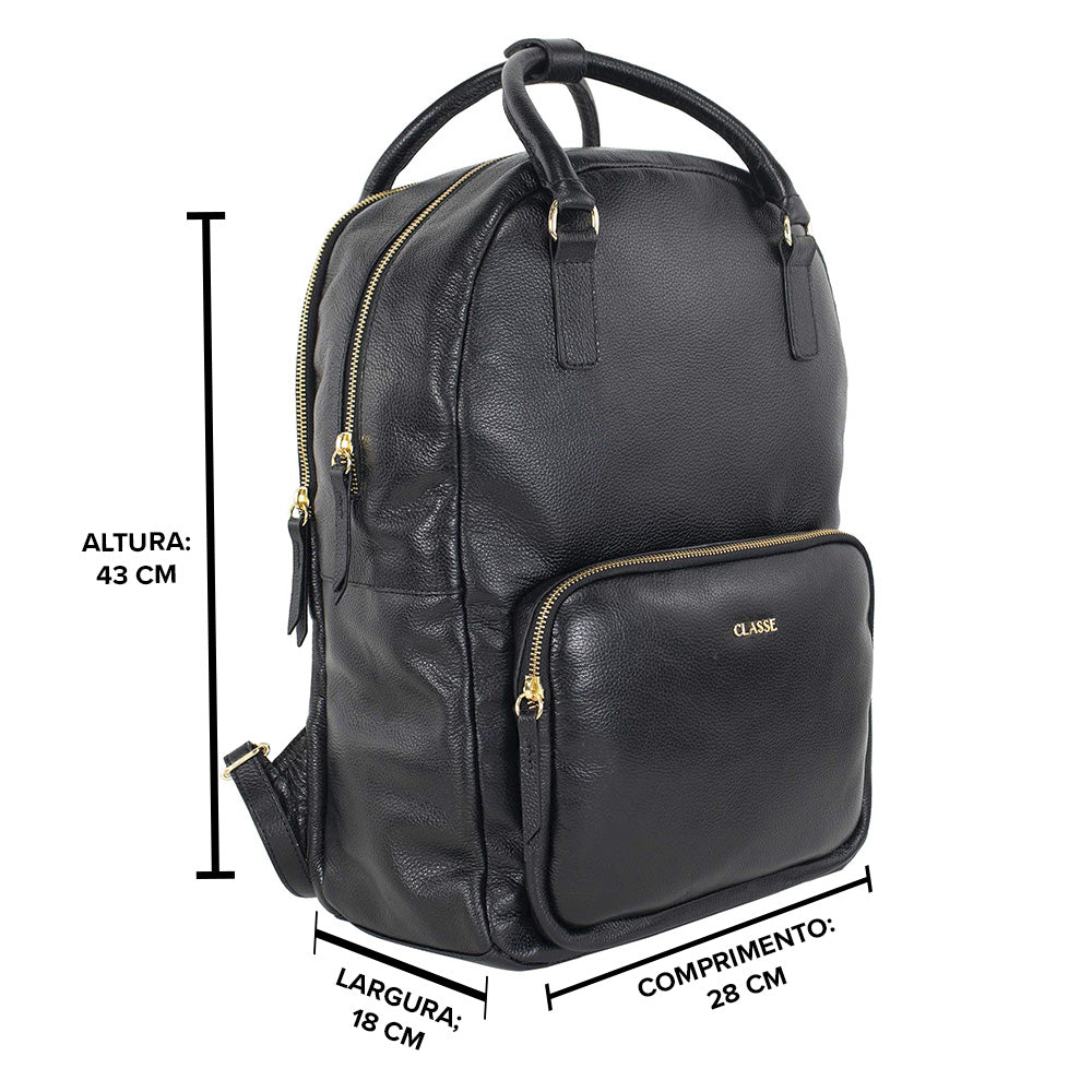 Mochila Grande Feminina de Couro - Malu com Porta Notebook