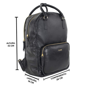 Mochila Grande Feminina de Couro - Malu com Porta Notebook