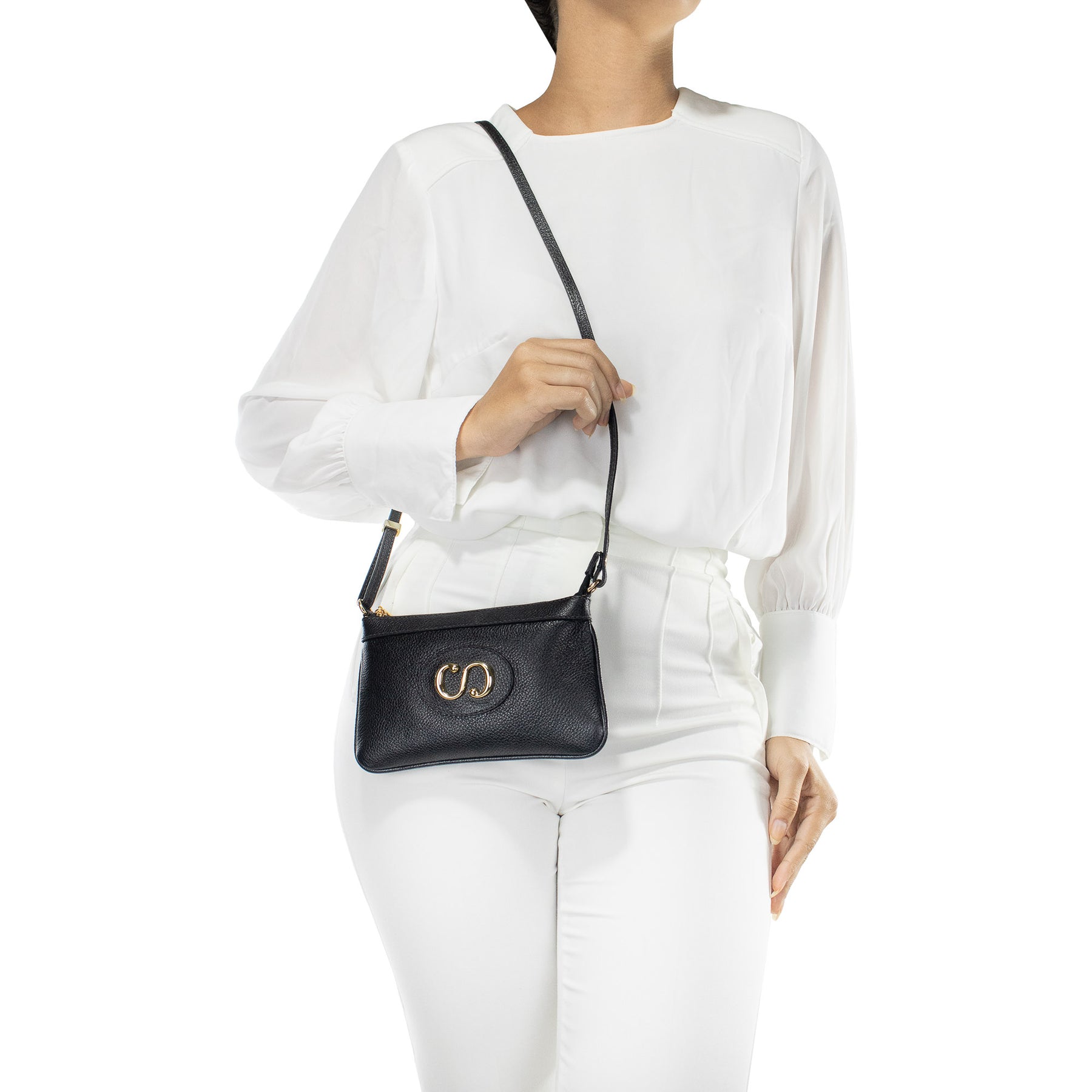 Bolsa Crossbody de Couro Mini Maiorca - Preto