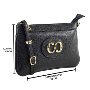 Bolsa Crossbody de Couro Mini Maiorca - Preto