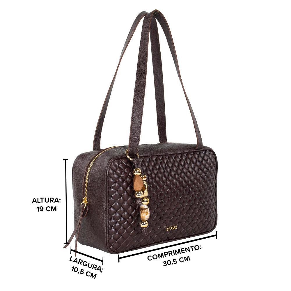 Bolsa Camera Bag de Couro Tramado - Bond