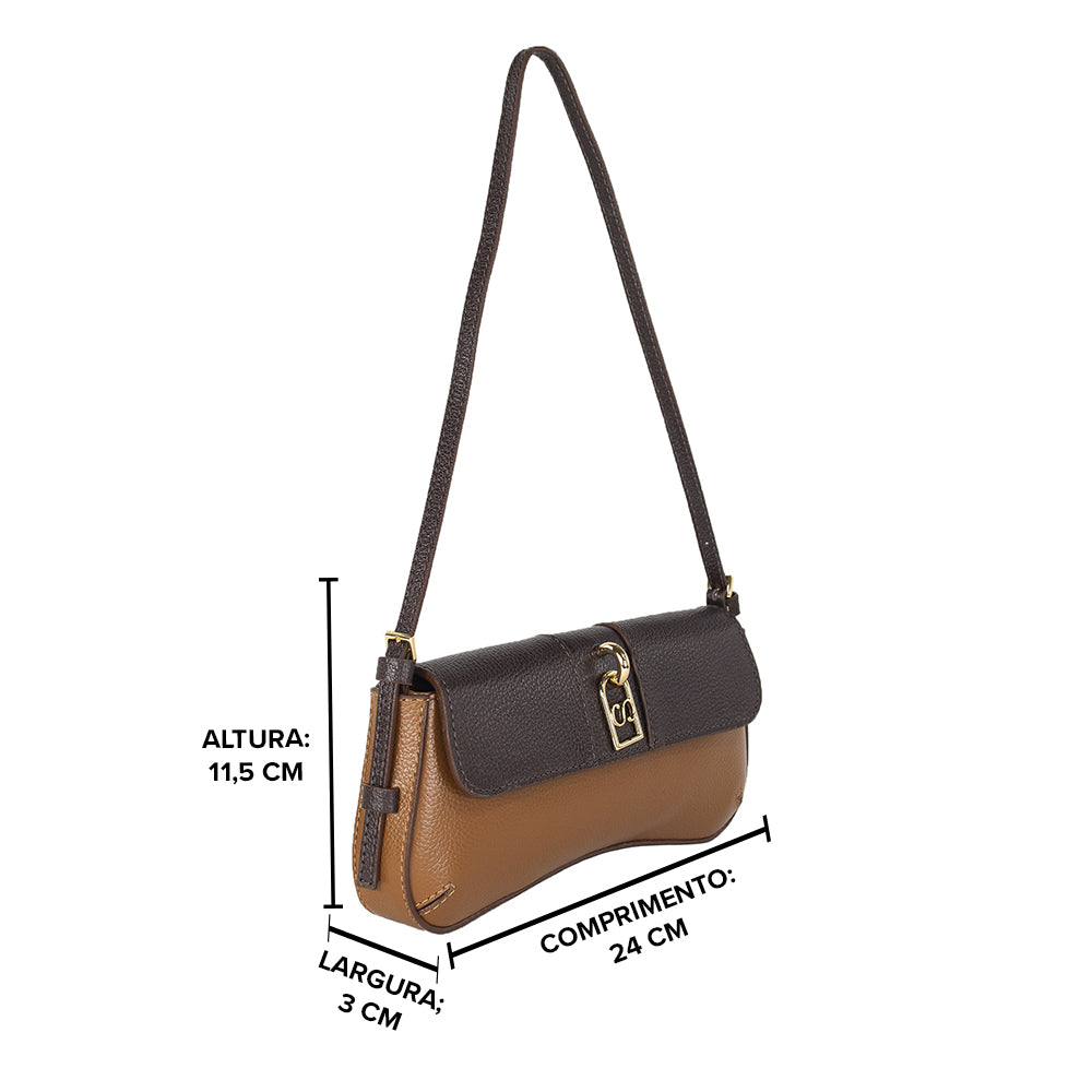 Bolsa Tiracolo de Couro Lisa - Allana