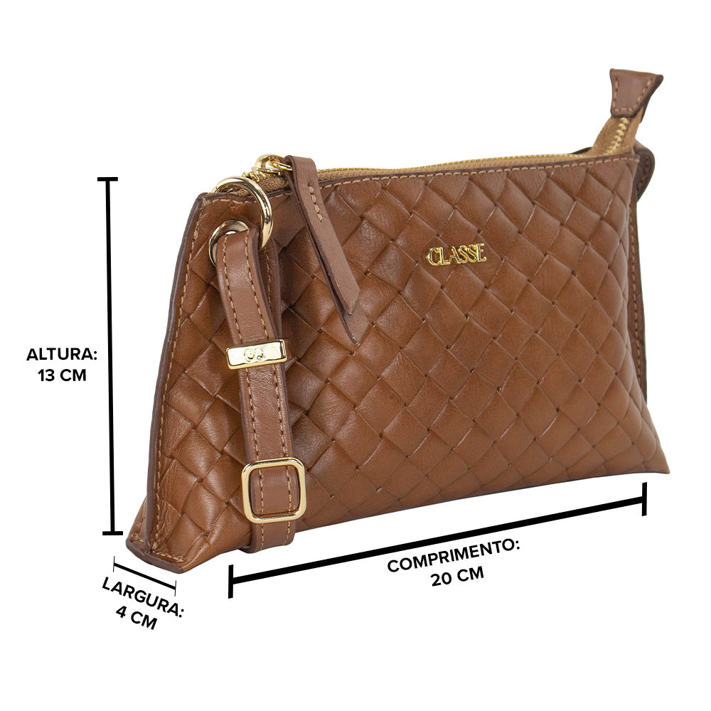 Bolsa Crossbody de Couro Tramado - Iris