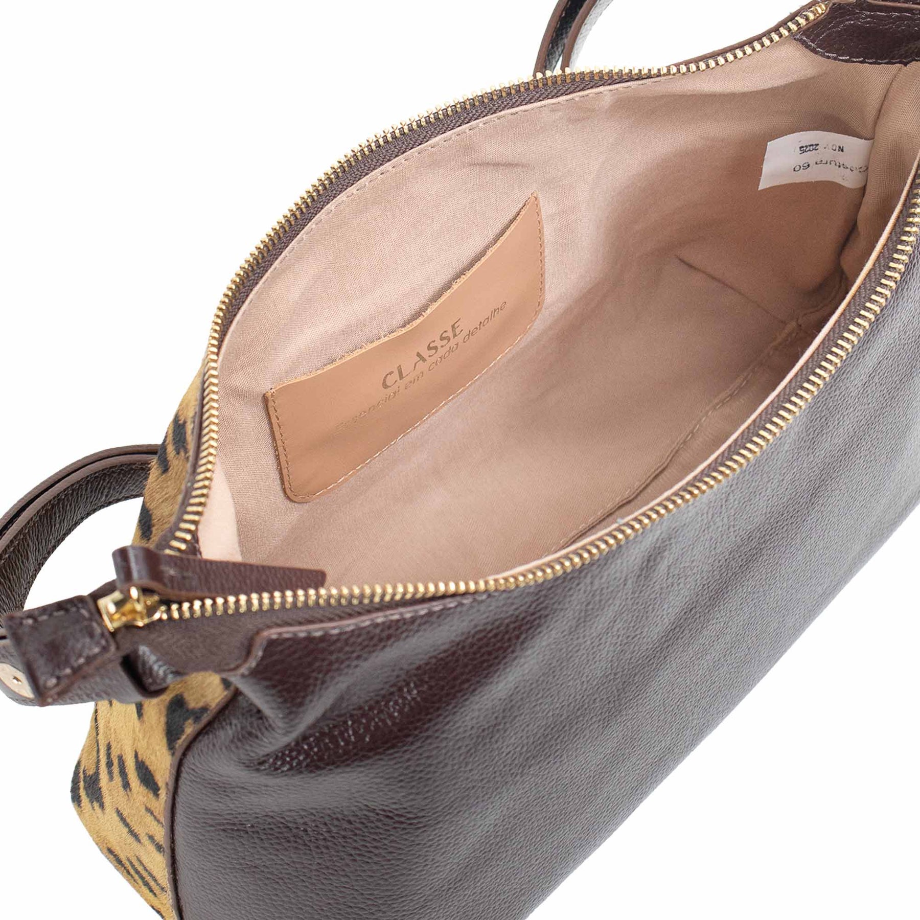 Bolsa Hobo de Couro Liso Tate