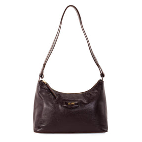 Bolsa Hobo de Couro Liso Tate