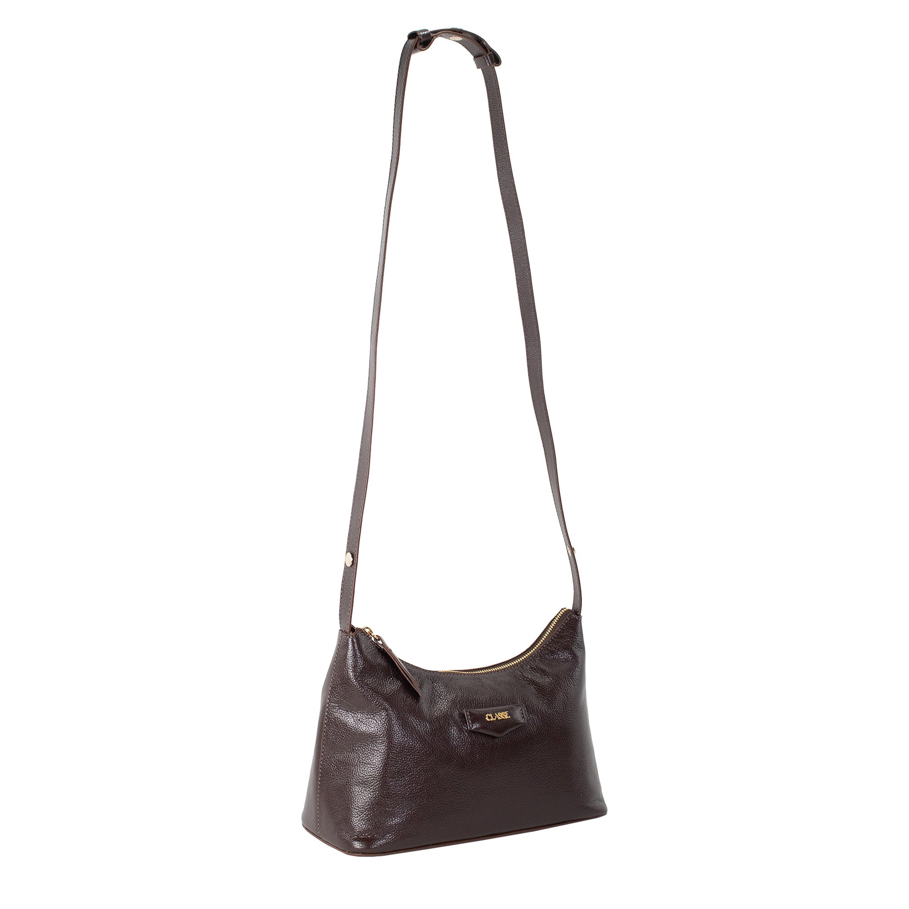 Bolsa Hobo de Couro Liso Tate