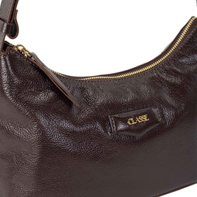 Bolsa Hobo de Couro Liso Tate