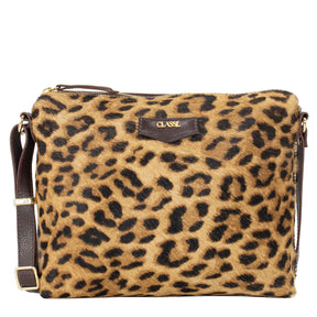 Bolsa Tiracolo de Couro Estampa Animal - Tate