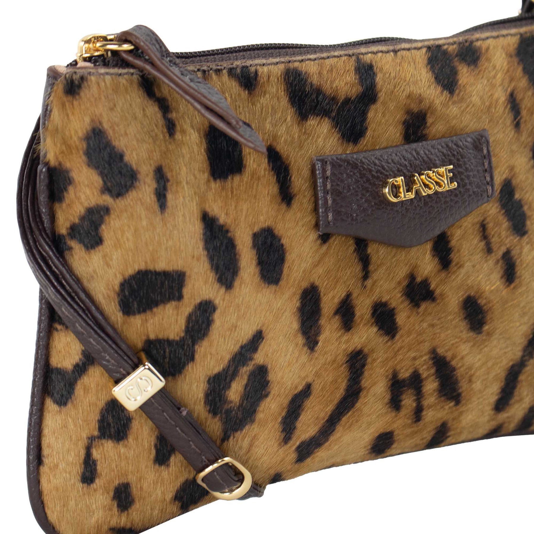 Bolsa Crossbody de Couro Estampa Animal - Tate