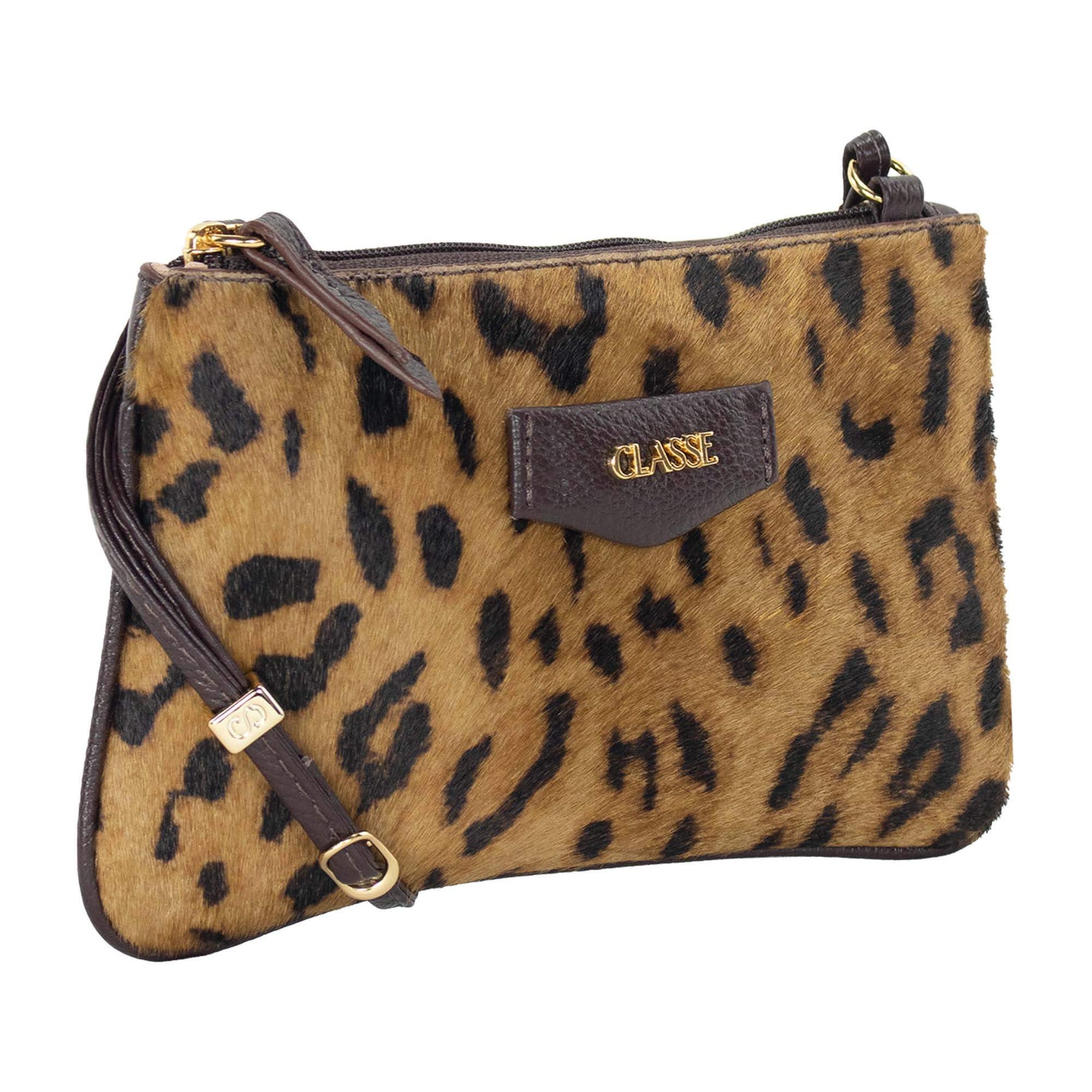 Bolsa Crossbody de Couro Estampa Animal - Tate