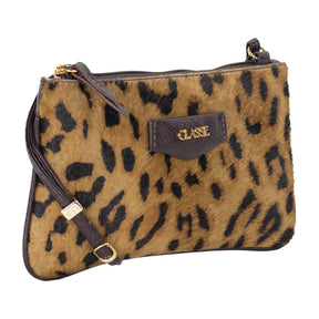 Bolsa Crossbody de Couro Estampa Animal - Tate