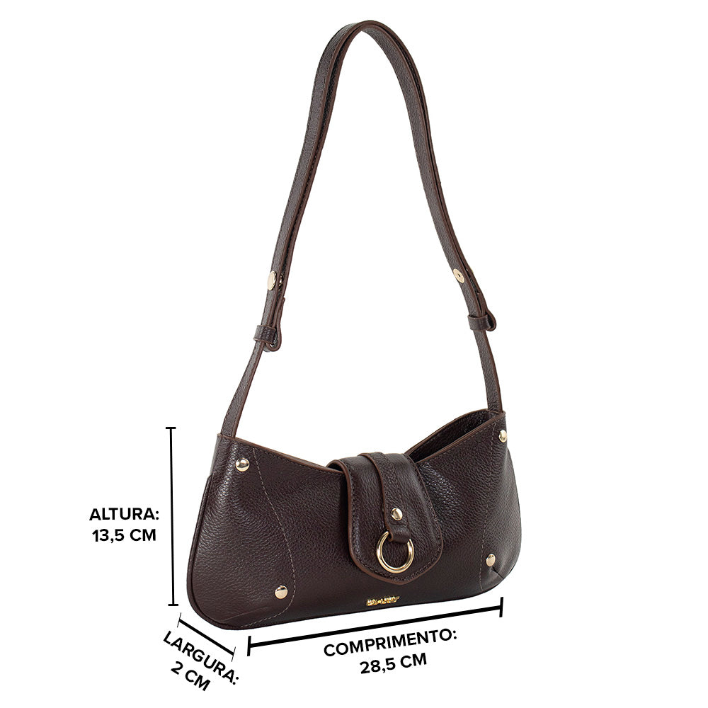 Bolsa de Ombro de Couro Diana