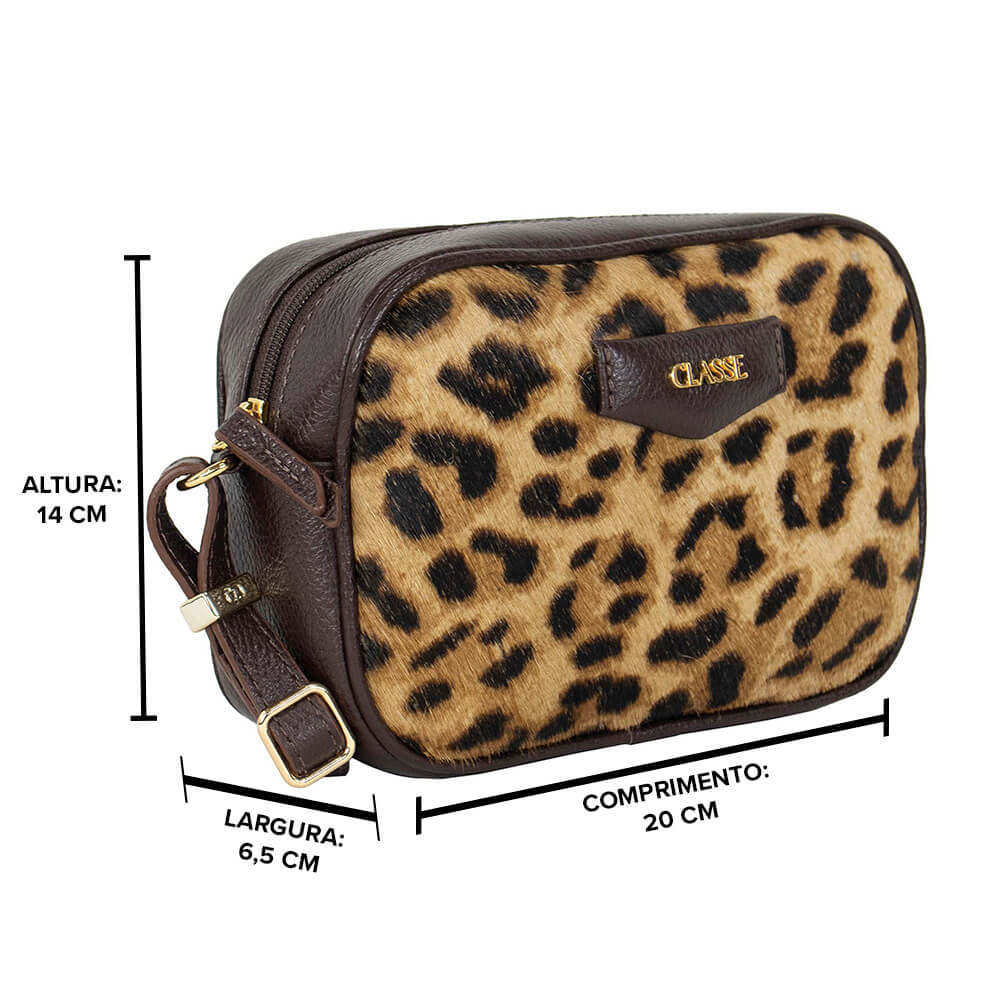 Bolsa Camera Bag de Couro Estampa Animal - Tate
