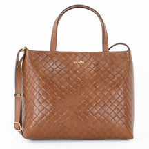 Bolsa Tote Bag de Couro Tramado - Tanara