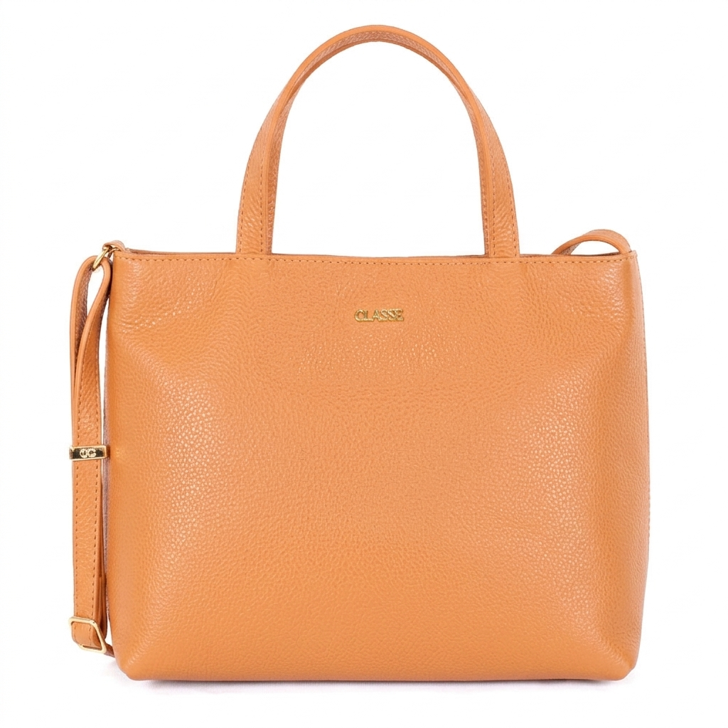 Bolsa Tote Bag de Couro Liso - Tanara