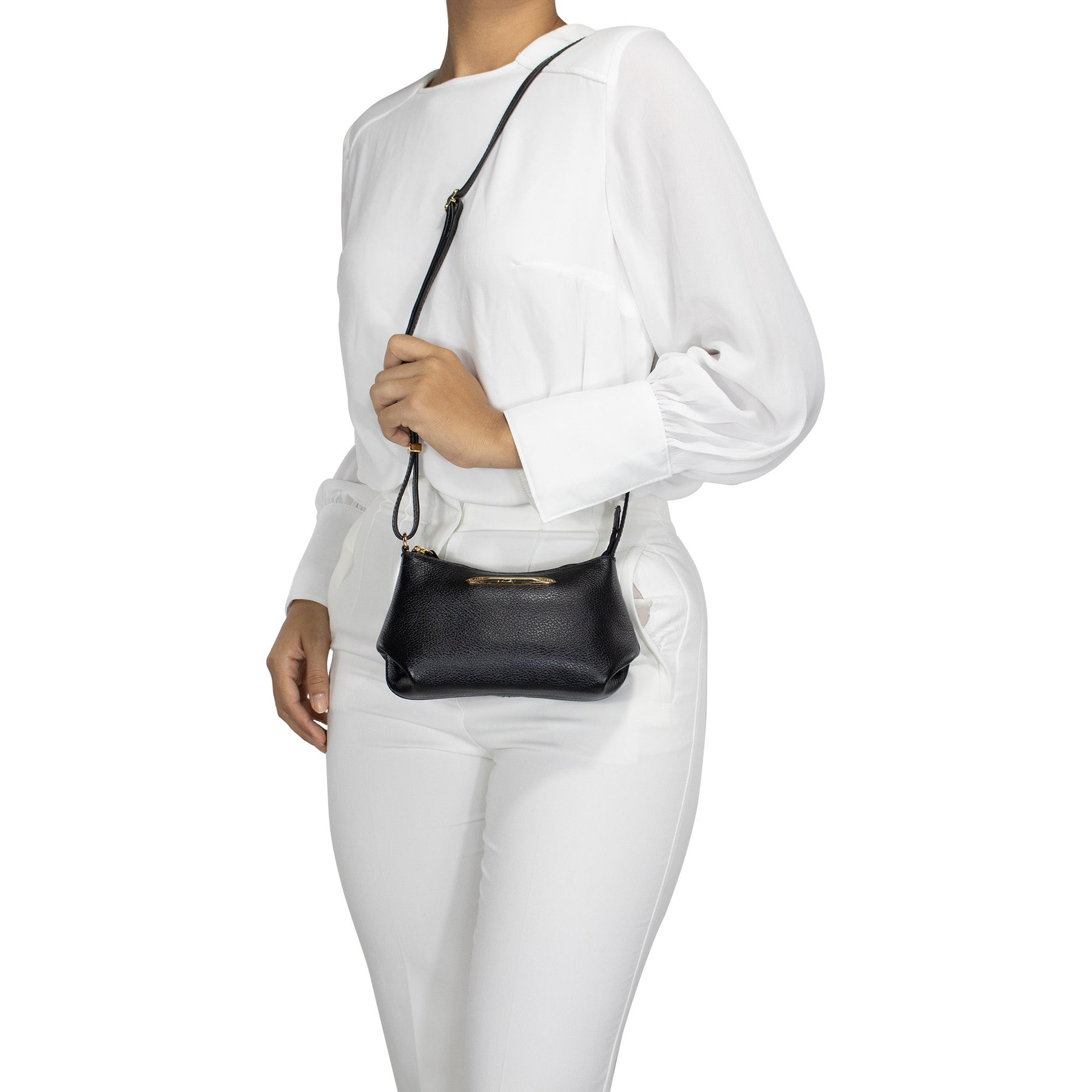 Bolsa de Couro Crossbody Bia