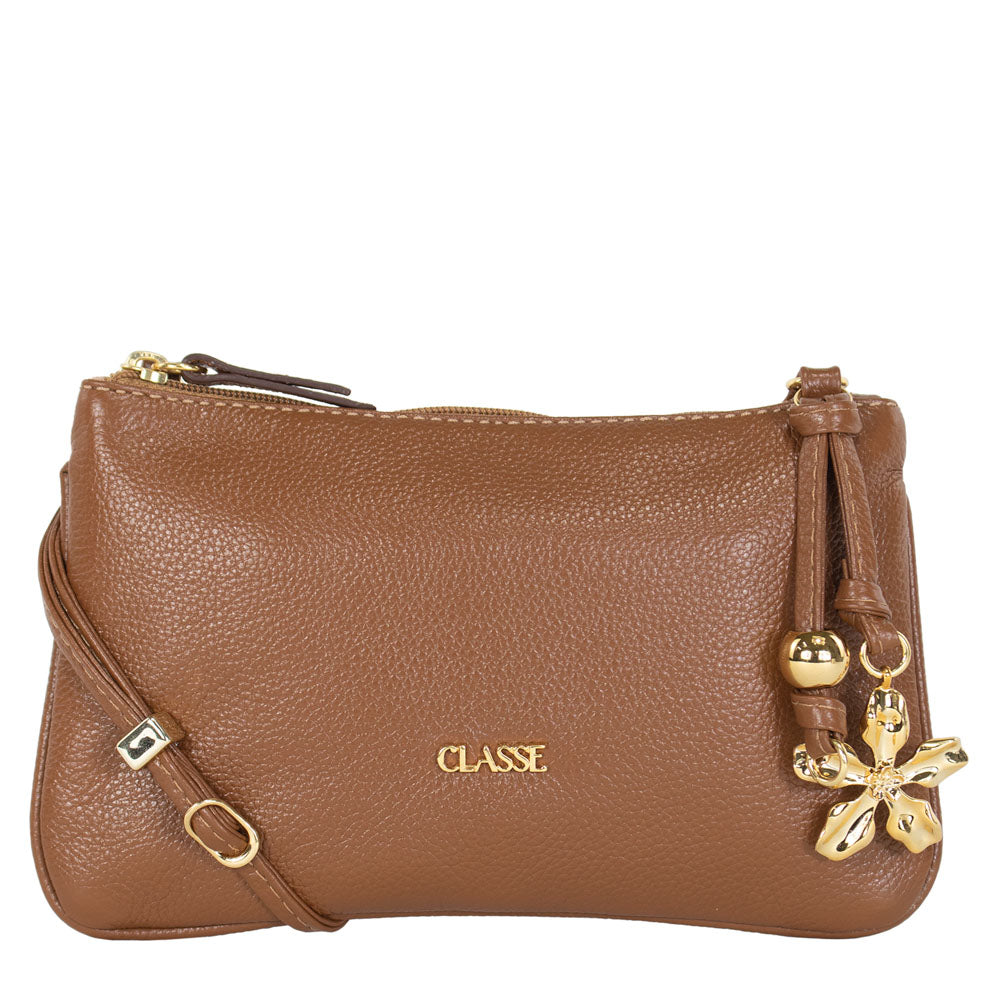 Bolsa de couro Crossbody Flora