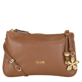 Bolsa de couro Crossbody Flora