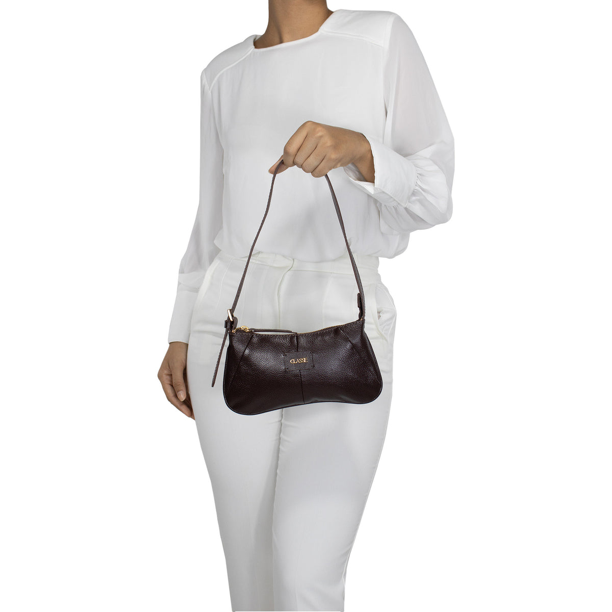 Bolsa de Ombro de Couro Lina