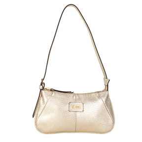 Bolsa de Ombro de Couro Lina - Ouro