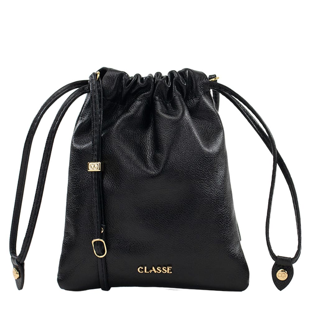 Bolsa de Couro Crossbody Caroline - Preto