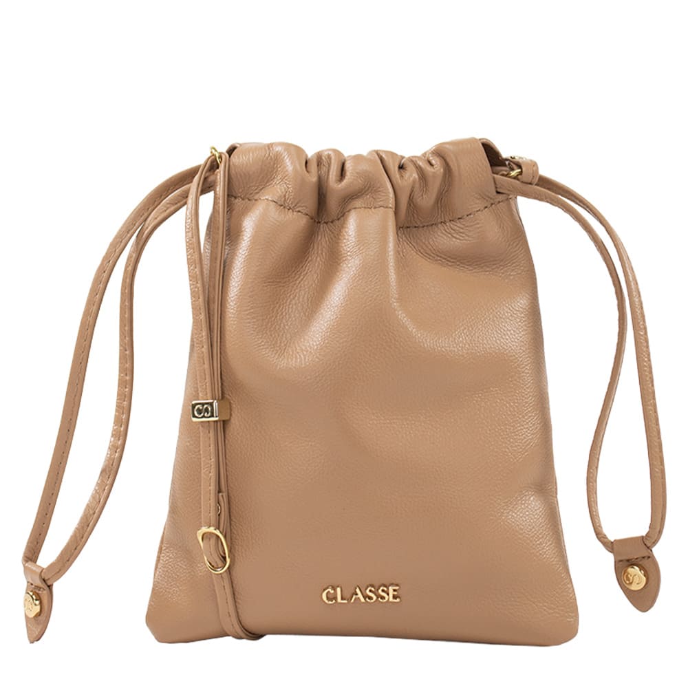 Bolsa de Couro Crossbody Caroline - Tan Soft