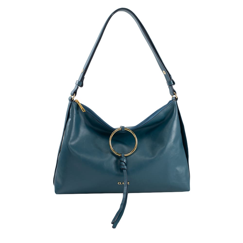 Bolsa de Couro Crossbody Celine - Seda Azul Esmeralda