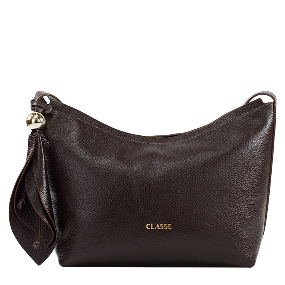 Bolsa de Couro Crossbody Flora - Chocolate