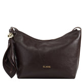Bolsa de Couro Crossbody Flora - Chocolate