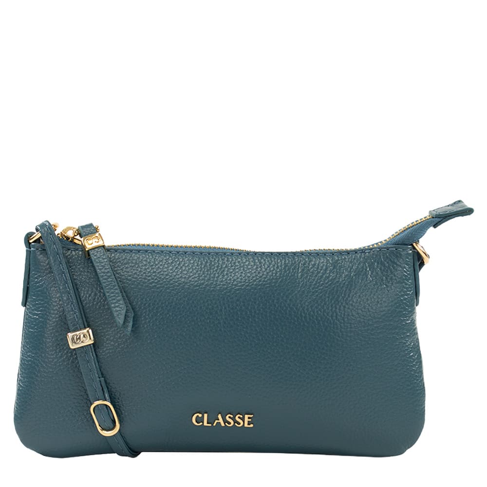 Bolsa de Couro Crossbody Hit - Floater Azul Esmeral