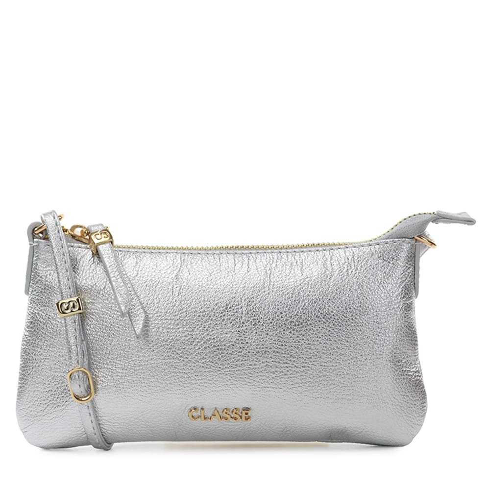 Bolsa de Couro Crossbody Hit - Prata
