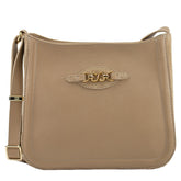 Bolsa de Couro Crossbody Isis Laterais em Camurça - Camel Camurça Avelã