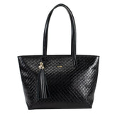 Bolsa de Couro Tressé Shopping Bag Fendi - Tramado Preto