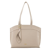 Bolsa de Couro Shopping Bag Flora - Creme