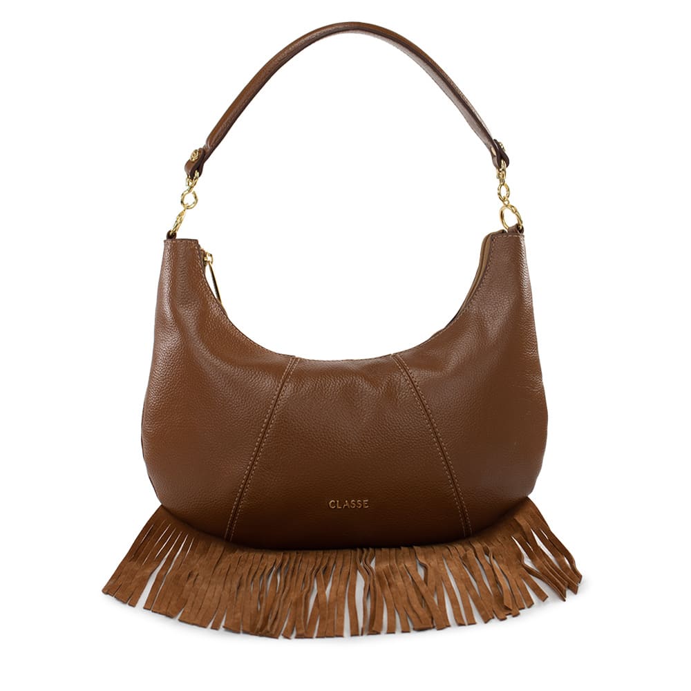 Bolsa de Couro Bag Adele Boho - Nocciola Camurça