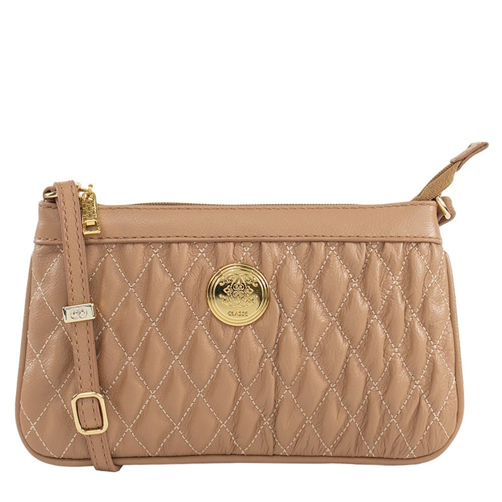 Bolsa de Couro Crossbody Kelly - Tan Soft