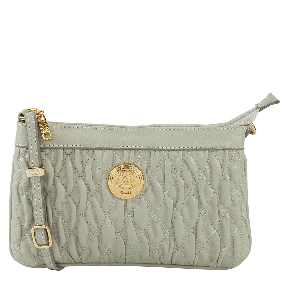 Bolsa de Couro Crossbody Kelly - Verde Pastel Soft