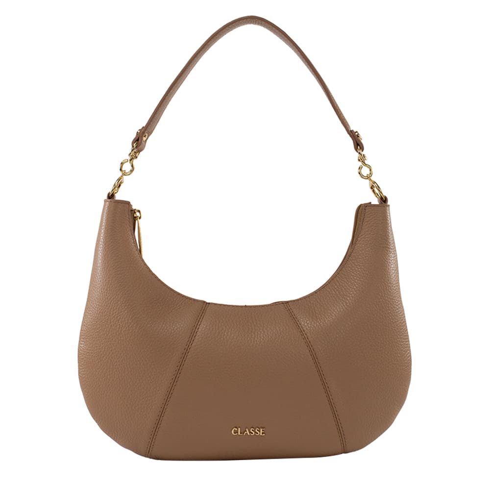Bolsa de Couro Hobo Bag Adele - Big Floater Tan