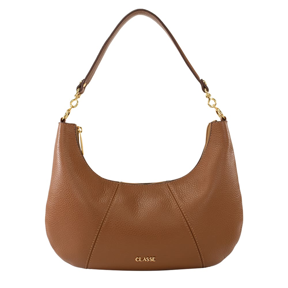 Bolsa de Couro Hobo Bag Adele - Big Floater Nocciola