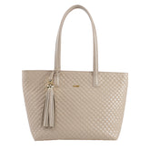 Bolsa de Couro Tressé Shopping Bag Fendi - Tramado Creme