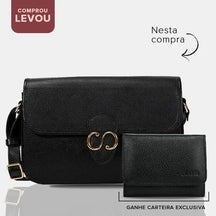 Bolsa de couro tiracolo Emily com uma carteira de couro exclusiva