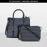 Kit: 01 Bolsa Crossbody Mileide + 01 Bolsa Tote Mileide - Marinho/Onix
