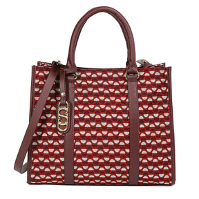 Kit: 02 Bolsas Tote Mileide Bordo-Bordo