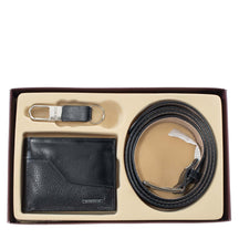 Kit 01 Social SB Masculino De Couro: Carteira, Cinto e Chaveiro.