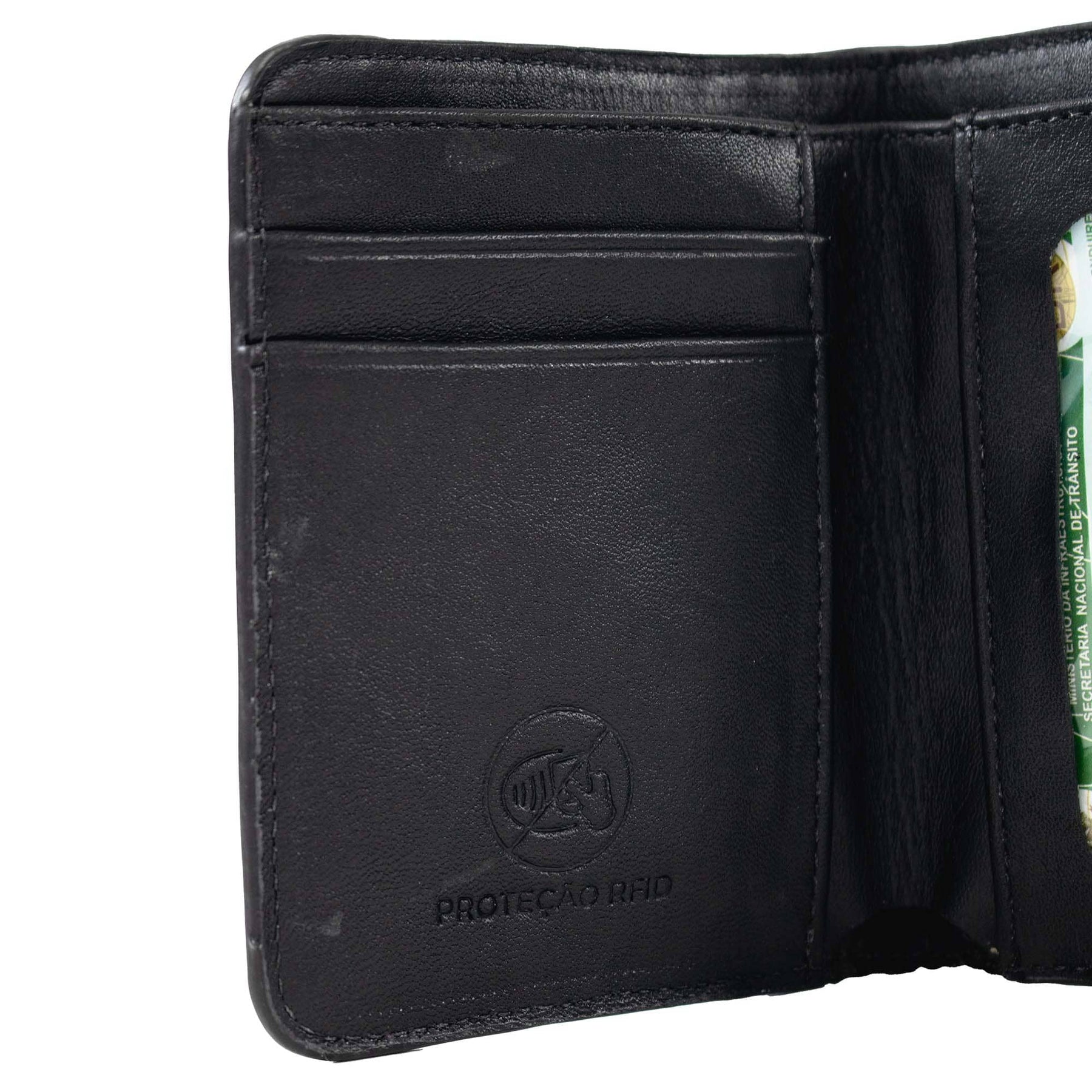 Carteira de Couro Masculina com RFID e assinatura em Alto Relevo