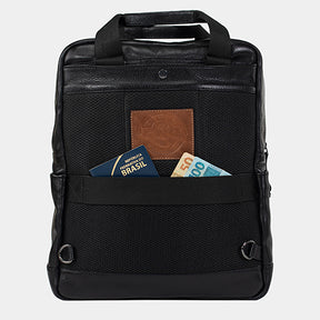 Mochila de Couro Masculina - Adventure 3 em 1 - Preto